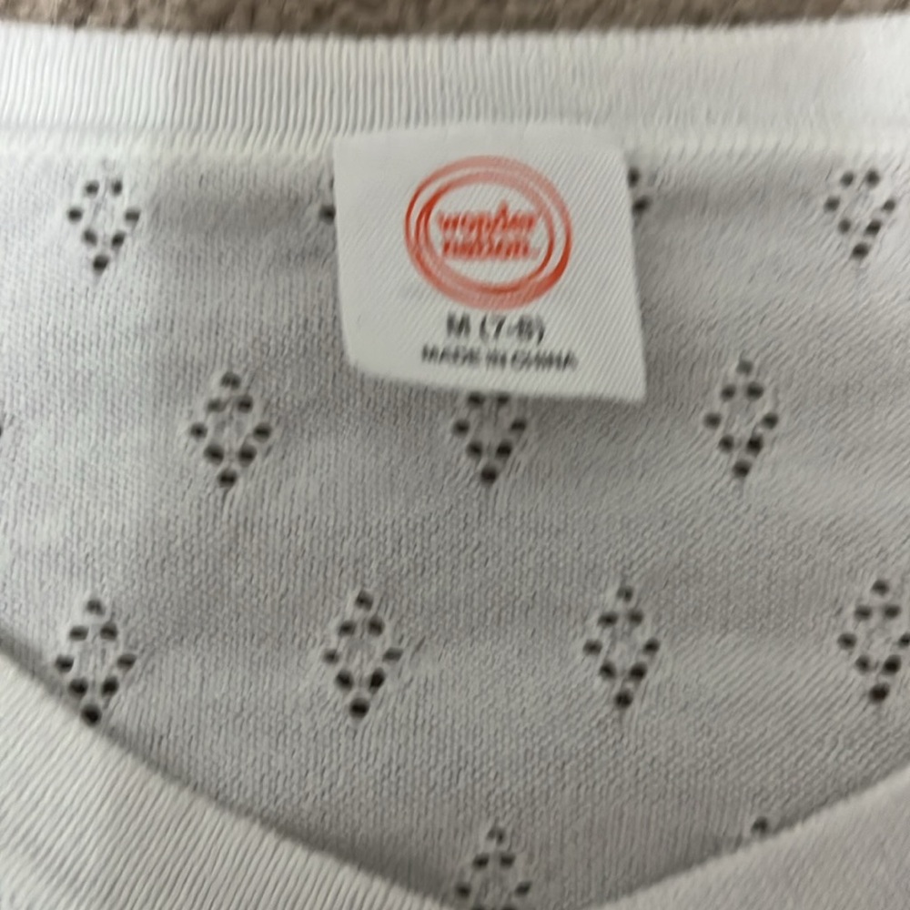 Girls white button down cardigan size 7-8 - Picture 3 of 4